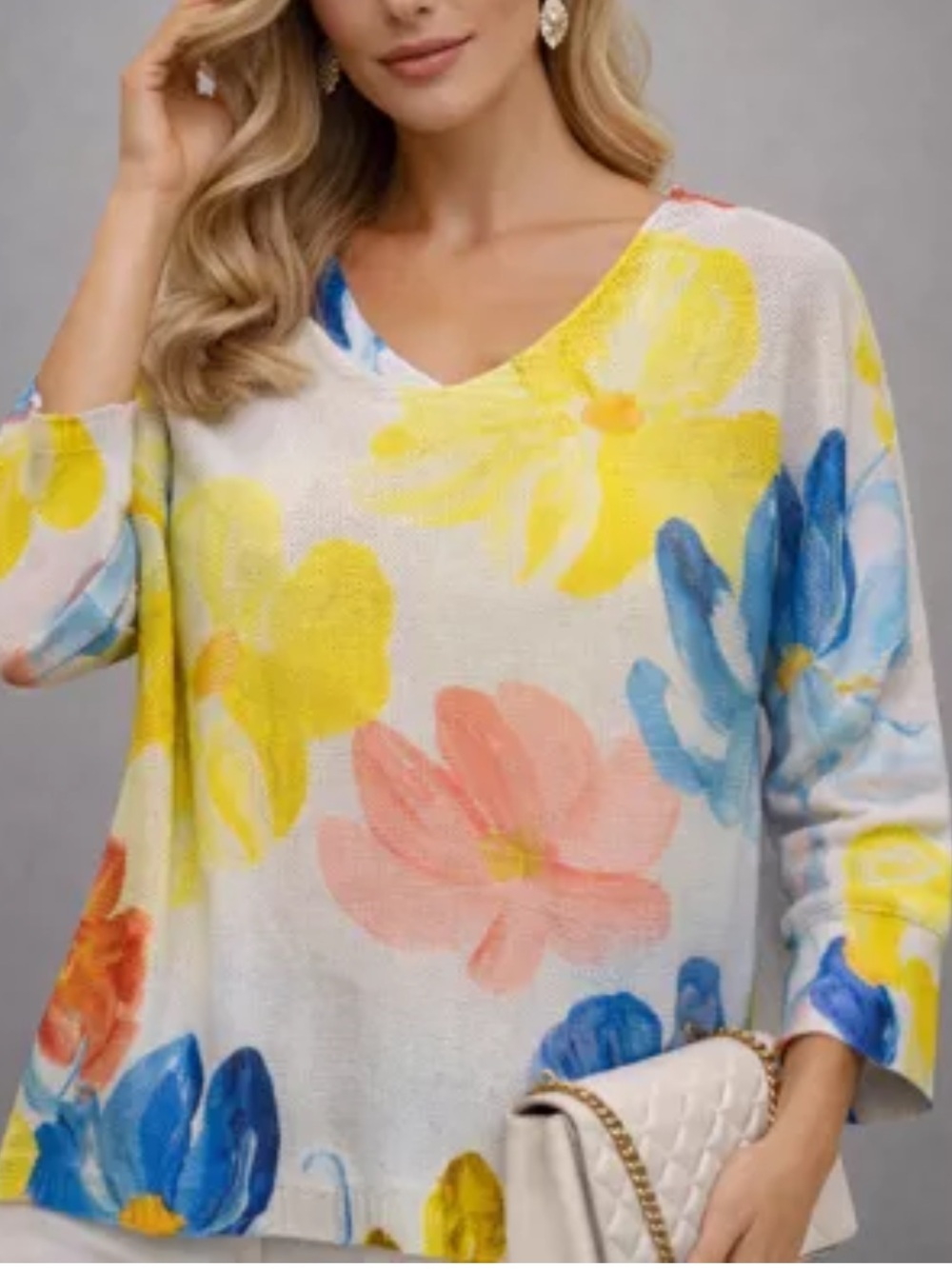 MADE IN ITALY ShopEvelynne Colorful Artistic Top - Blue and yellow